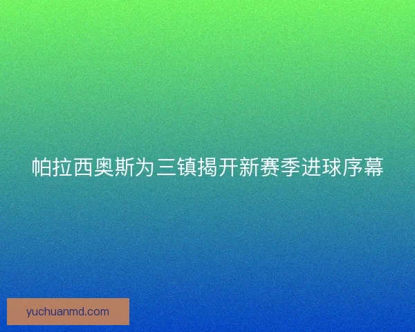 帕拉西奥斯为三镇揭开新赛季进球序幕