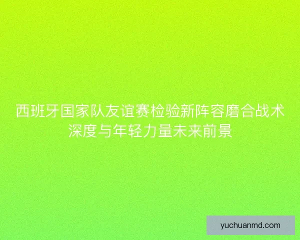 西班牙国家队友谊赛检验新阵容磨合战术深度与年轻力量未来前景