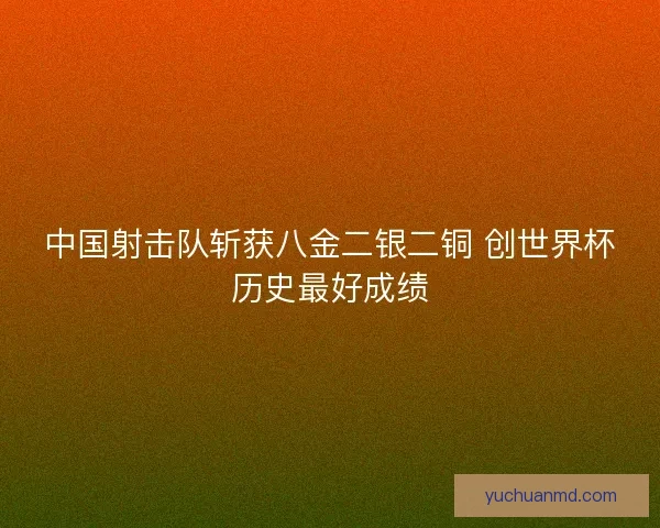 中国射击队斩获八金二银二铜 创世界杯历史最好成绩