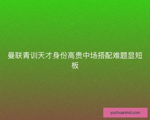 曼联青训天才身份高贵中场搭配难题显短板